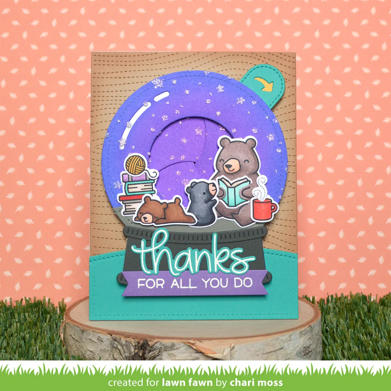 Lawn Fawn Magic Iris Snow Globe Add-On Stanzen interaktiv