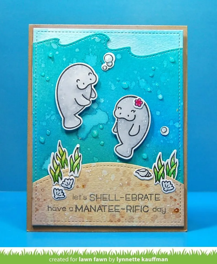 Lawn Fawn Manatee-rific Clear Stamps Stempelset Seekühe
