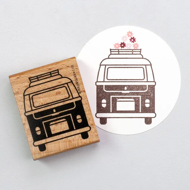 Perlenfischer Bus 2 Stempel 42x52 mm Retro