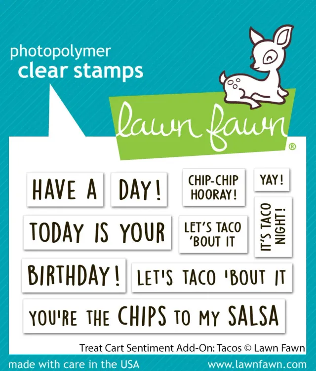 Lawn Fawn Treat Cart Tacos Stempelset Sentiments Mini