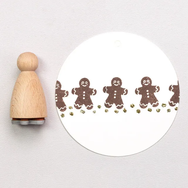 Perlenfischer Lebkuchenmann Stempel 19x15 mm für Weihnachten