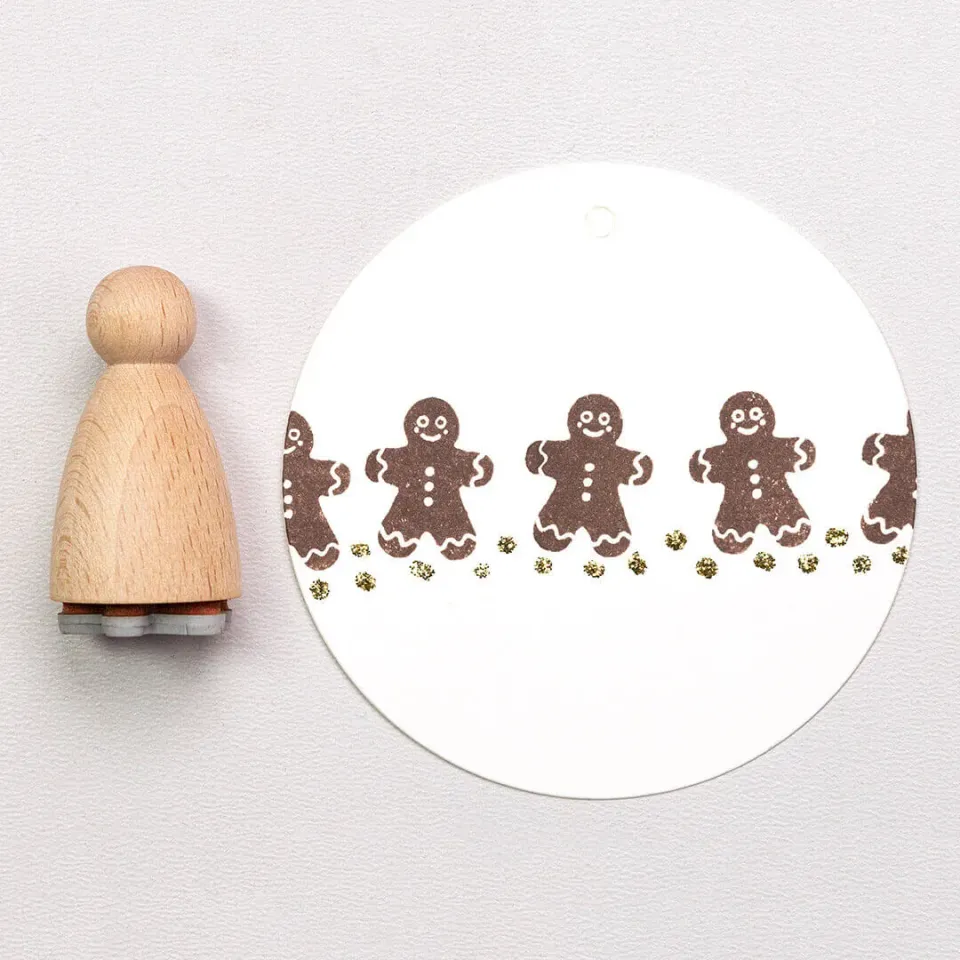 Perlenfischer Lebkuchenmann Stempel 19x15 mm für Weihnachten