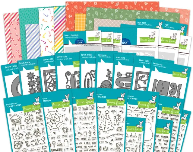 Lawn Fawn Fall Winter 2024 Bundle Komplettset ohne Hot Foil