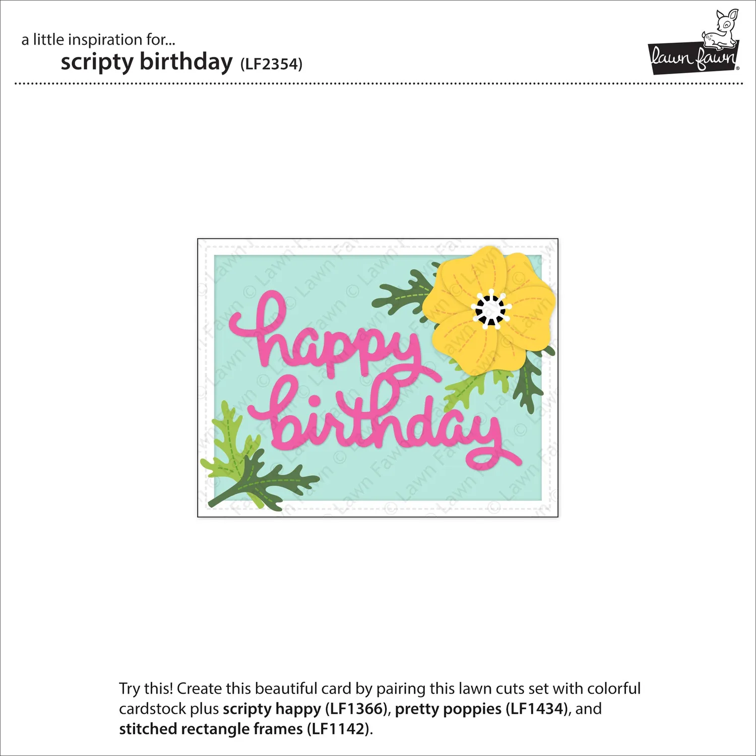 Lawn Fawn Scripty Birthday Stanzschablone Schriftzug