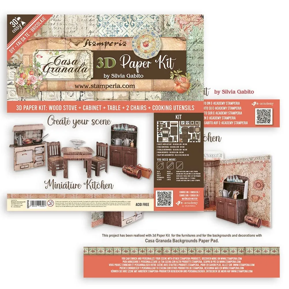 Stamperia Casa Granada 3D Papier Set Bastelbogen
