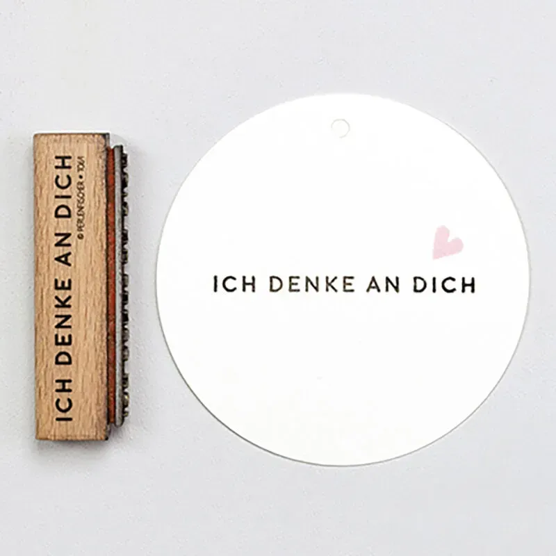 Perlenfischer Ich denke an dich Stempel Text 52mm