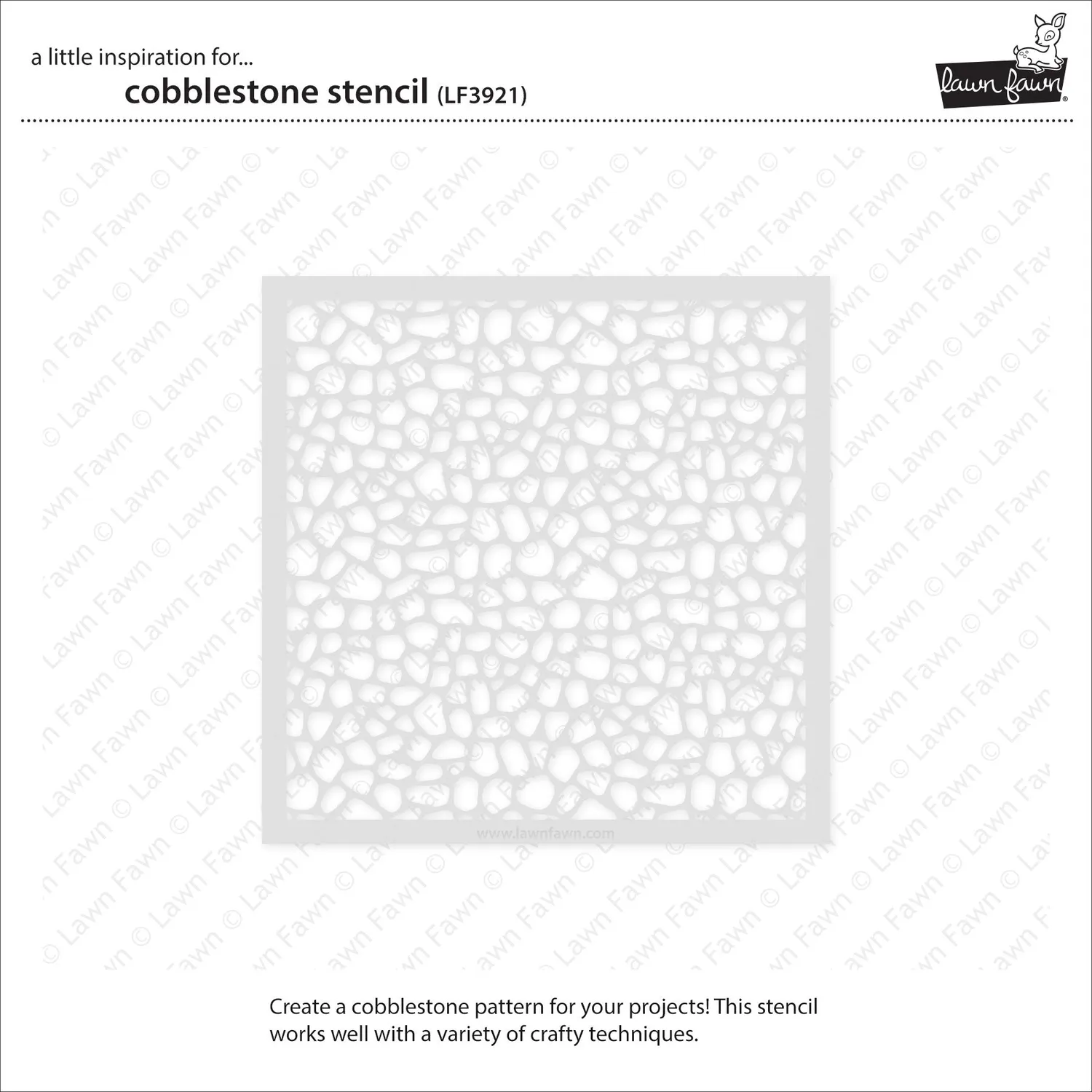 Lawn Fawn Cobblestone Stencil Schablone 6x6 Inch Stein