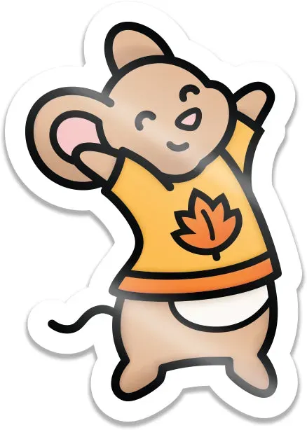 Lawn Fawn Fall Mouse Vinyl Sticker Herbst 3,8cm