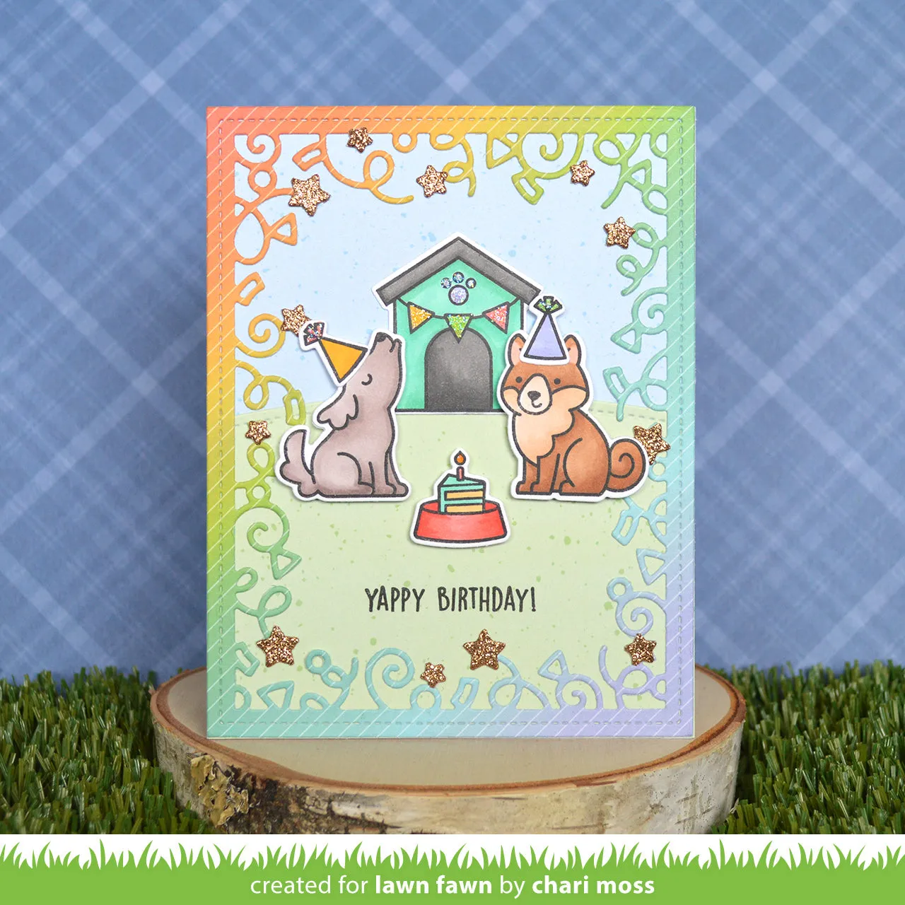 Lawn Fawn Lawn Cuts Let's Celebrate Backdrop Stanze Konfetti