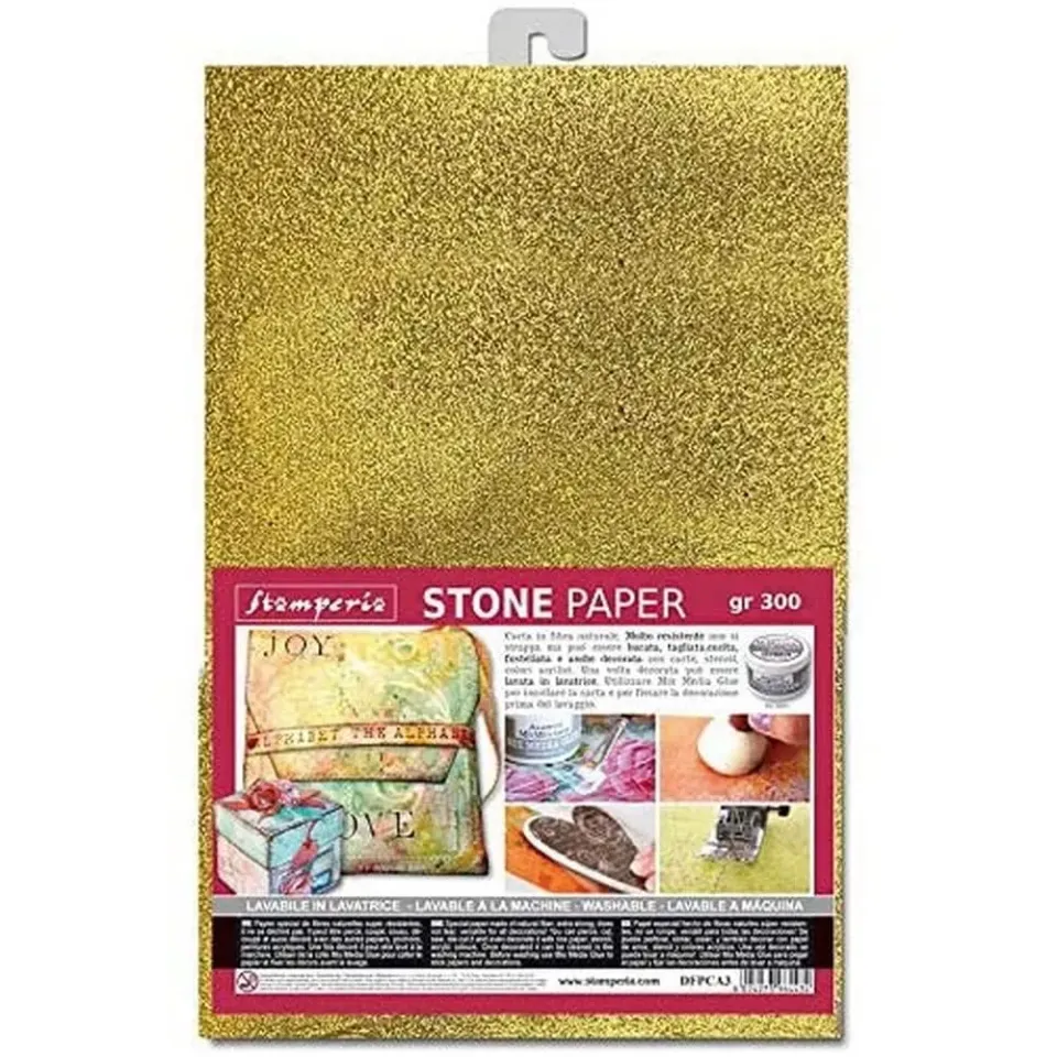 Stamperia Gold Stone Paper A4 Spezialpapier Gold Effekt