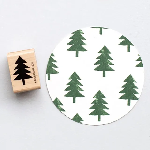 Perlenfischer Tannenbaum groß Stempel 24x16mm Holz
