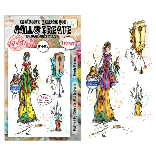 AALL and Create TP-1485 Brush Dreams Stempelset A6 3-teilig Pinsel