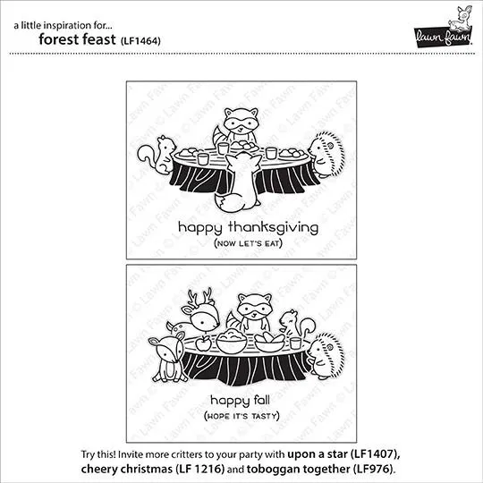 Lawn Fawn Forest Feast Clear Stamps Herbst Waldtiere