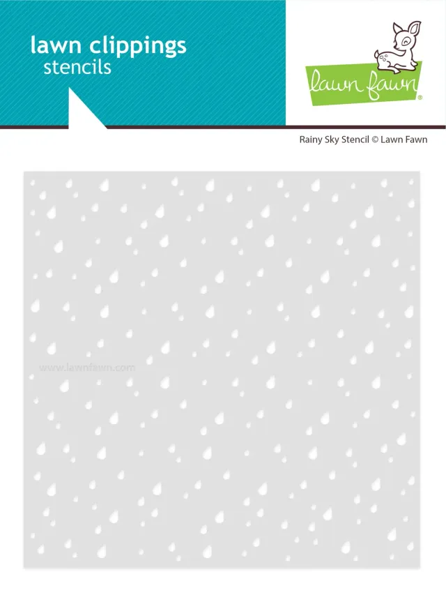 Lawn Fawn Rainy Sky Schablone 15x15 cm Regentropfen