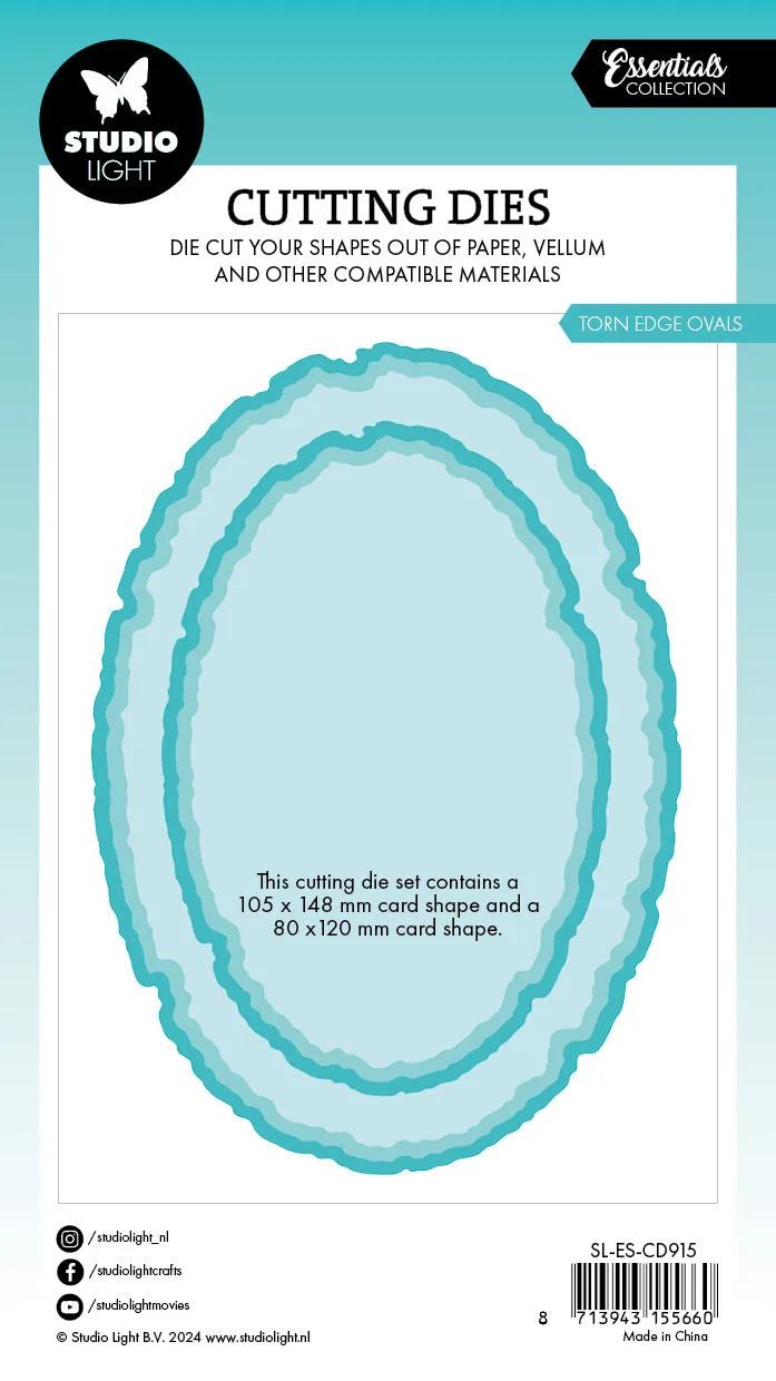 Studio Light Essentials Stanzschablone Torn Edge Ovals gerissen
