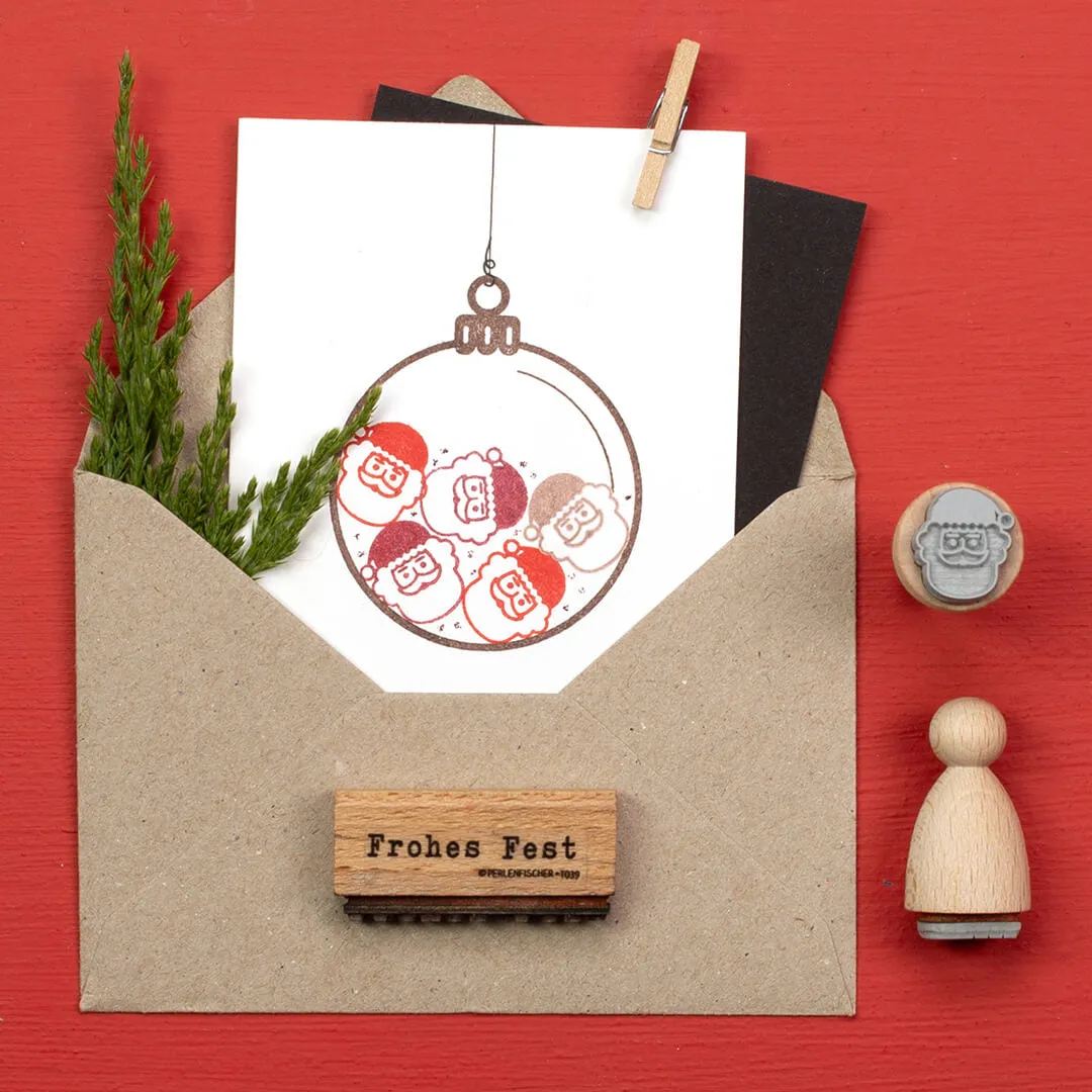 Perlenfischer Santa head small Stempel 16 x 14 mm