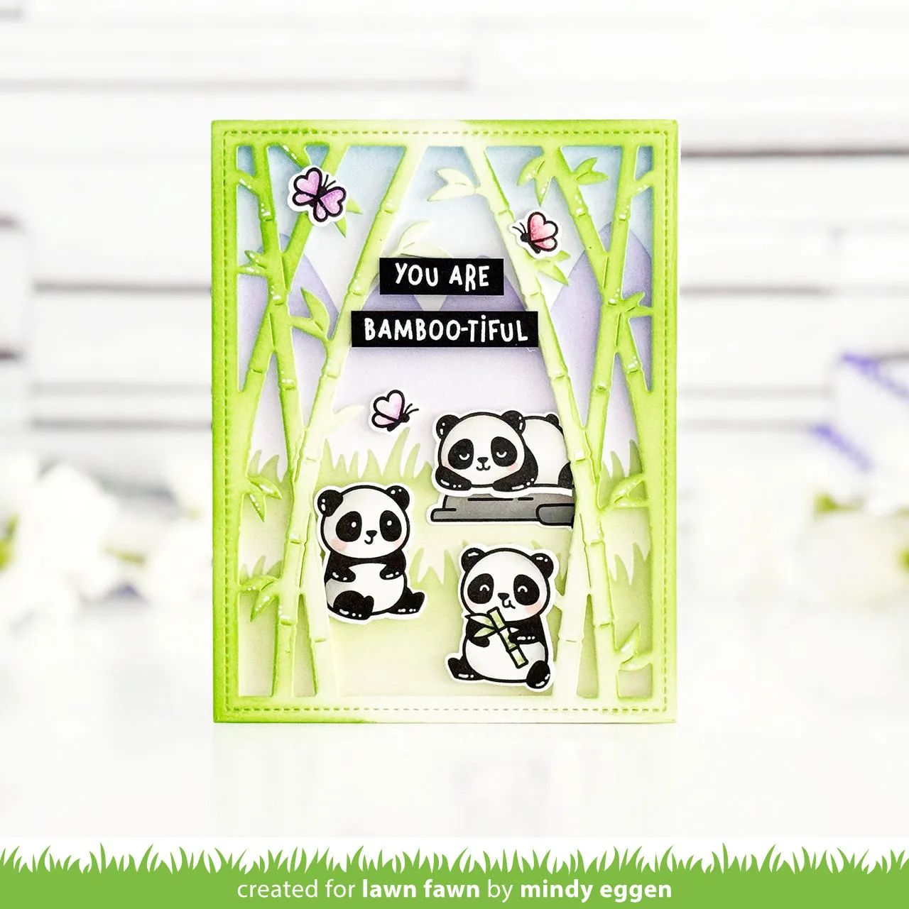 Lawn Fawn I Heart Pandas Add-On Stempel Panda Sprüche