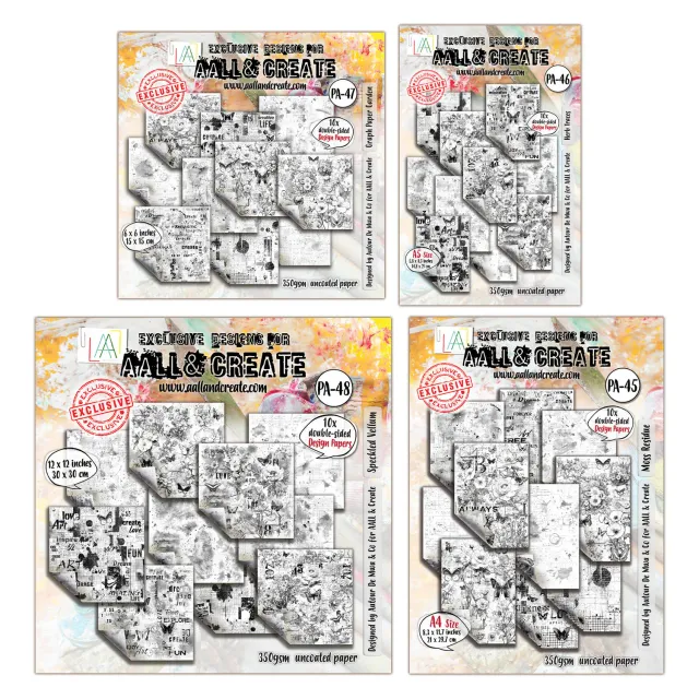 AALL and Create Inkblot Meadow Designpapier 4er 350g
