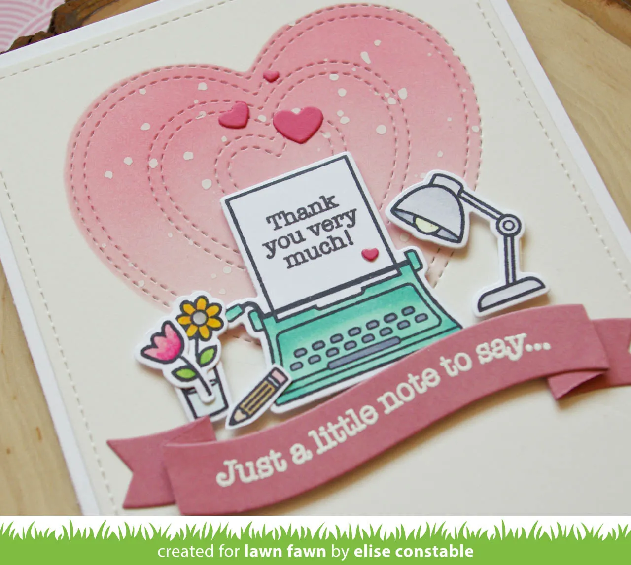 Lawn Fawn Just Stitching Hearts Stanze 4 Herzen