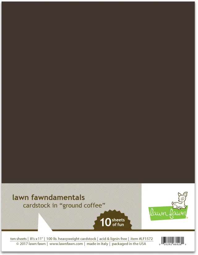 Lawn Fawn Ground Coffee Cardstock Papier Braun 10 Blatt