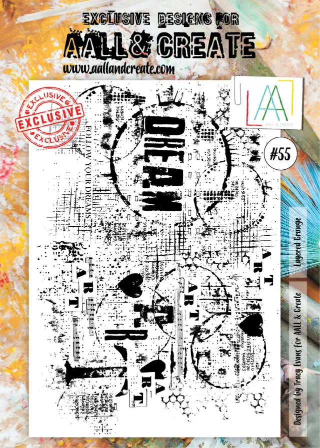 AALL and Create #55 Layered Grunge Stempelset A4 Photopolymer