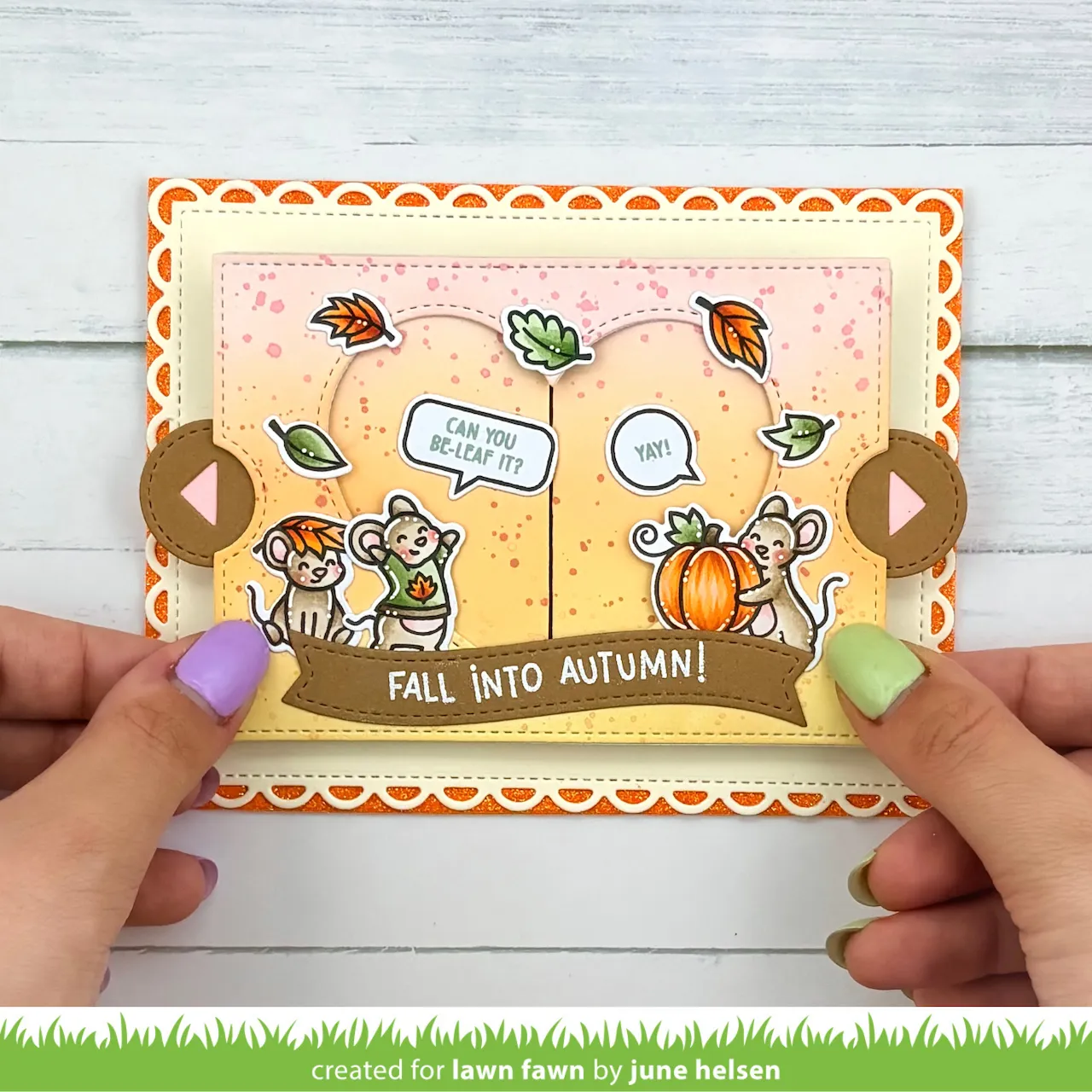 Lawn Fawn Fall Mice Stempelset Herbstmotive englisch