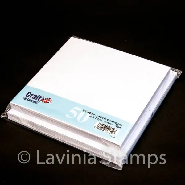 Lavinia Stamps DL Karten mit Umschlägen weiß 50er
