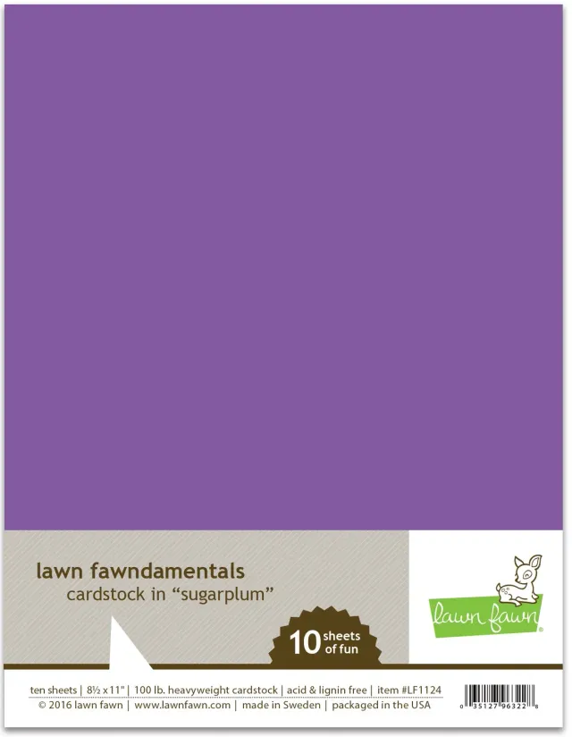 Lawn Fawn Sugarplum Cardstock Papier lila 10 Blatt