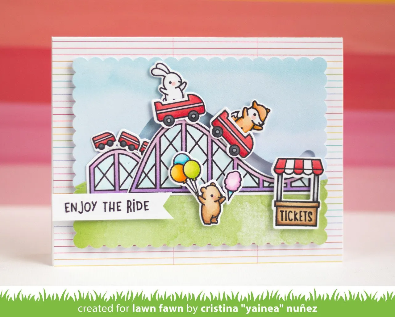 Lawn Fawn Coaster Critters Slide On Over Stanzen Add-On