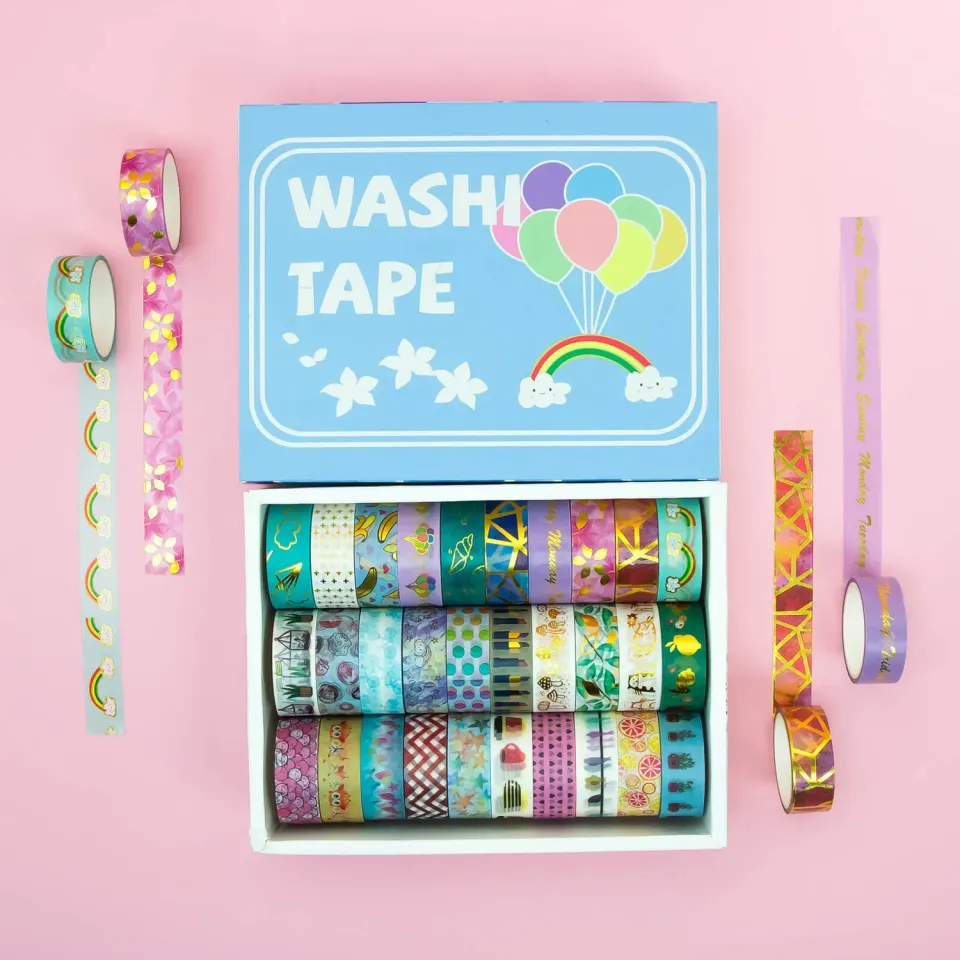 Ieebee Gold Foil Washi Tape 30 Rollen Regenbogen