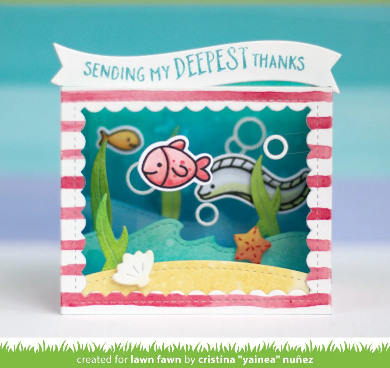 Lawn Fawn Shadow Box Ocean Add-On Stanze Sommer 10-tlg