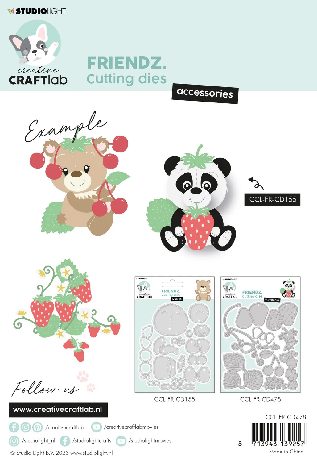 StudioLight Creative Craftlab Friendz Strawberries Stanzschablone