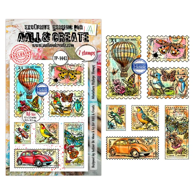 AALL and Create TP-1443 Miniature Postage Stempel A6 7 Motive