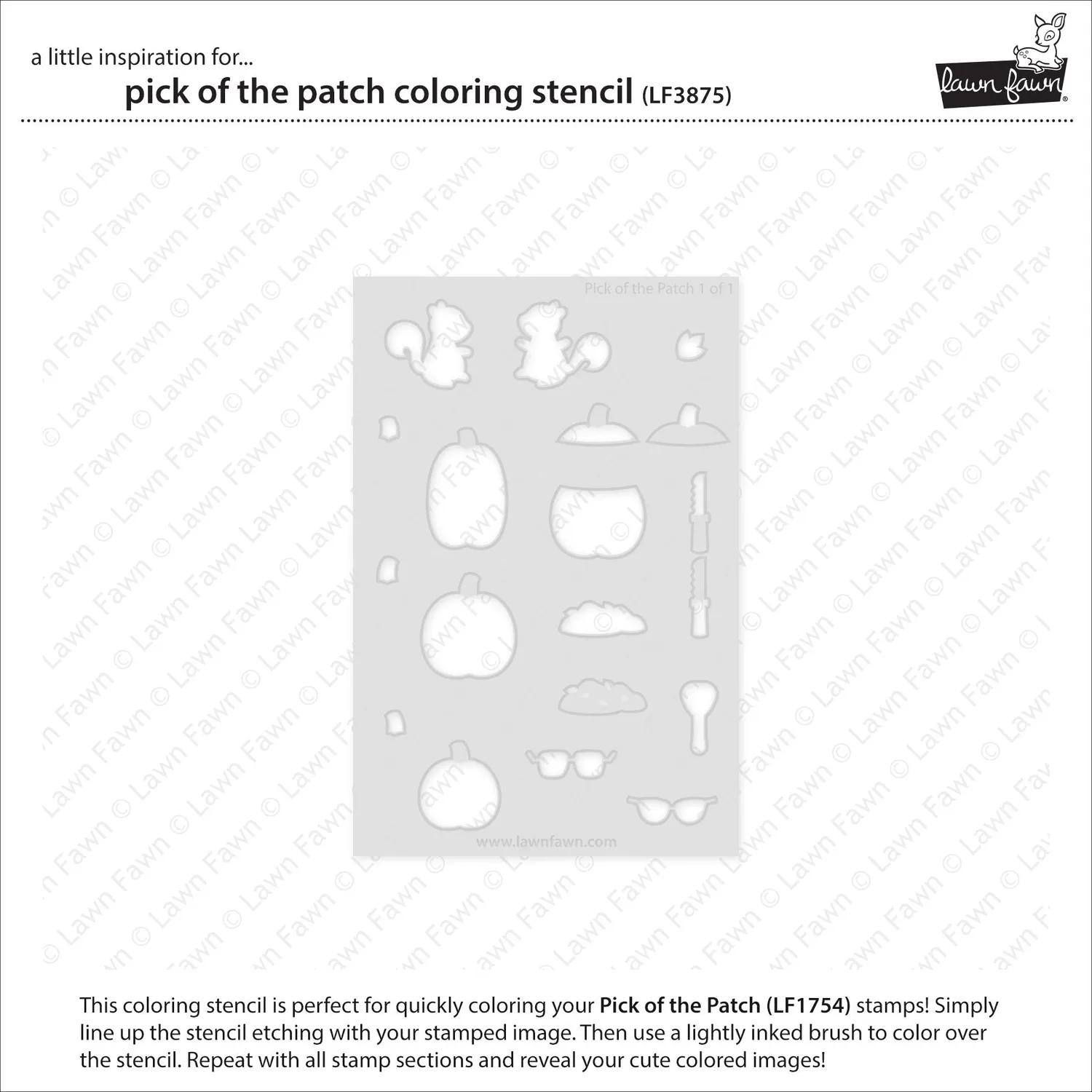 Lawn Fawn Coloring Stencils Pick of the Patch Schablone Kürbis