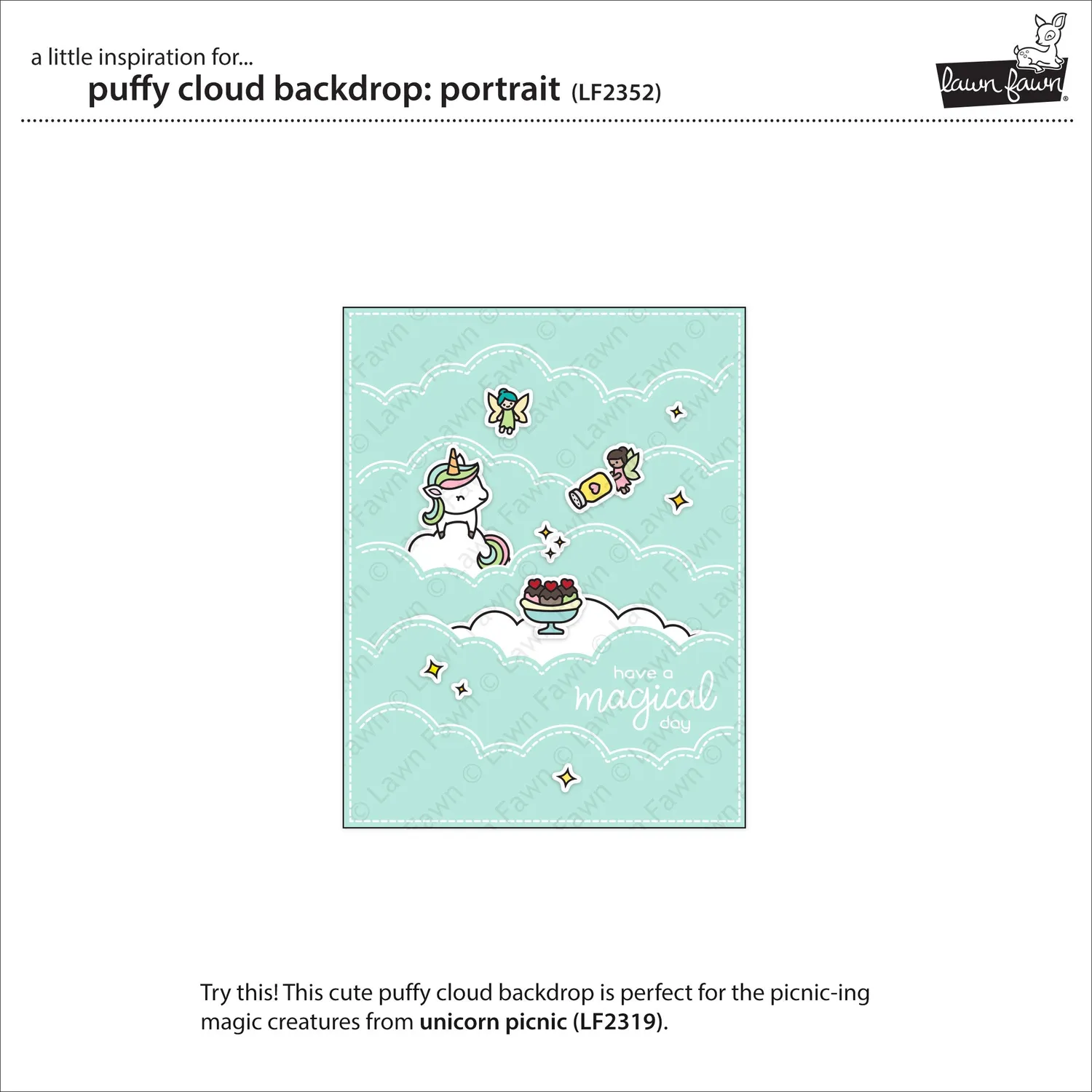 Lawn Fawn Lawn Cuts Puffy Cloud Backdrop Portrait Stanze