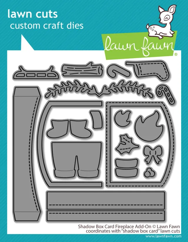 Lawn Fawn Shadow Box Card Fireplace Add-On Stanzen
