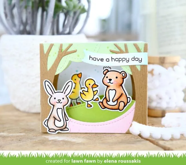 Lawn Fawn Shadow Box Card Park Add-on Stanzen Park