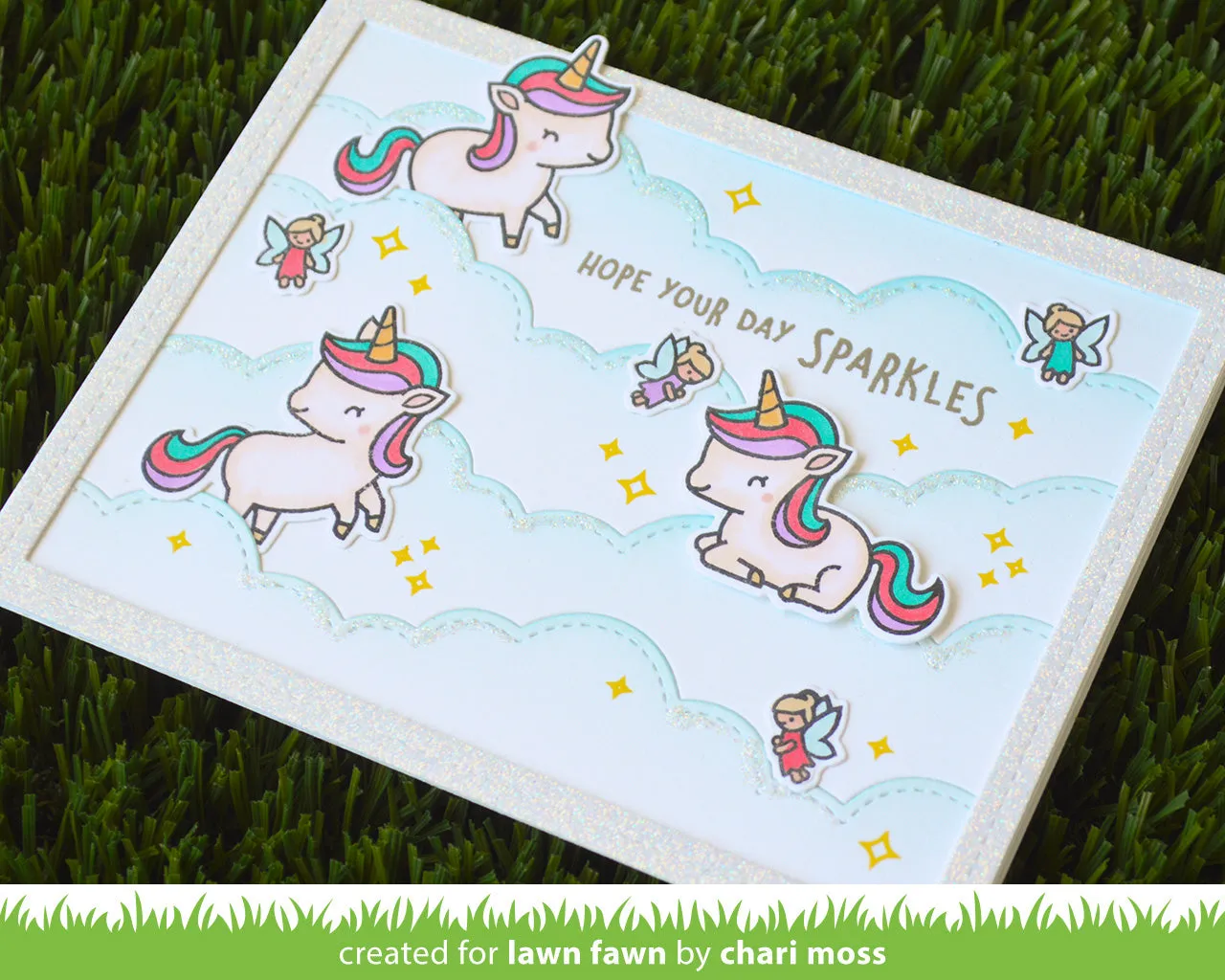 Lawn Fawn Lawn Cuts Puffy Cloud Backdrop Landscape Stanzschablone Himmel
