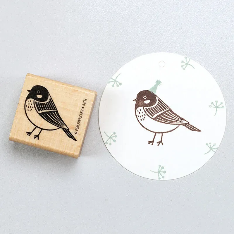 Perlenfischer Kohlmeise 2 Stempel 33x38 mm Vogel