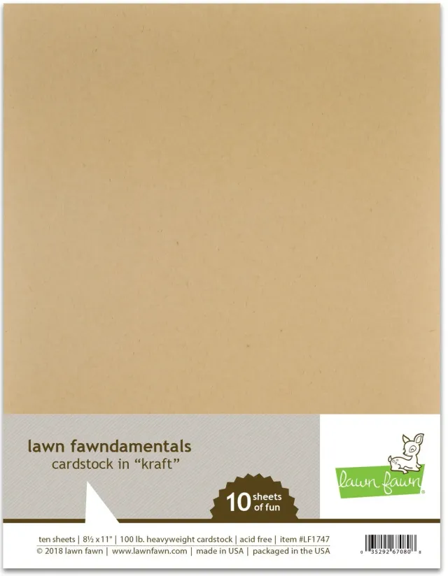 Lawn Fawn Kraft Cardstock Papier 10 Blatt 100 lb