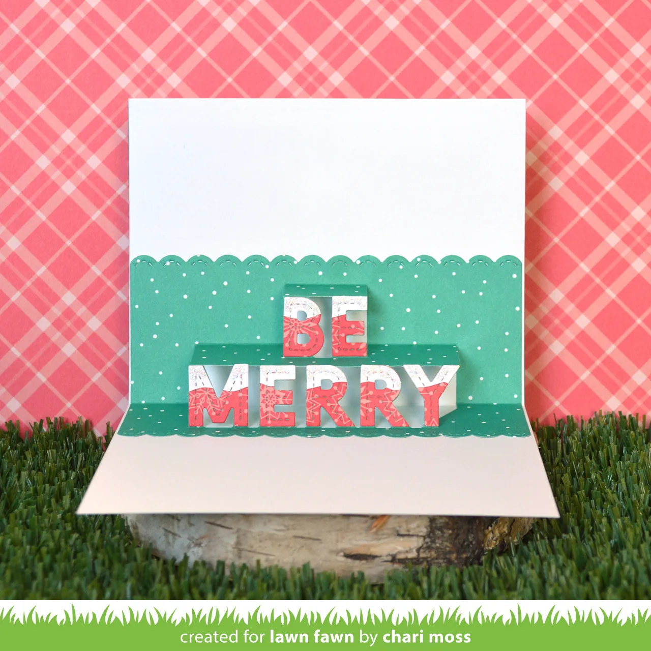 Lawn Fawn Pop-Up Be Merry Stanzschablone Weihnachten