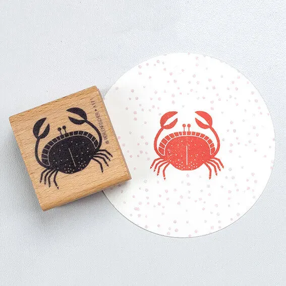 Perlenfischer Krabbe Stempel maritime Tiere 31x33 mm
