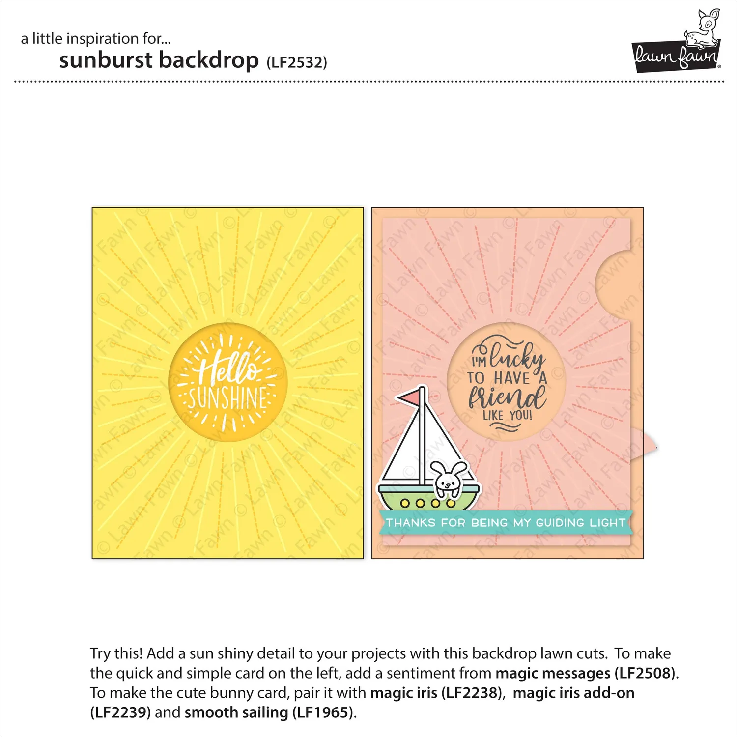 Lawn Fawn Sunburst Backdrop Stanzschablonen Sonne