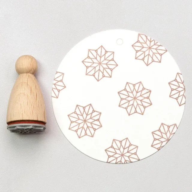 Perlenfischer Ornament Stern Holzstempel 20x20 mm