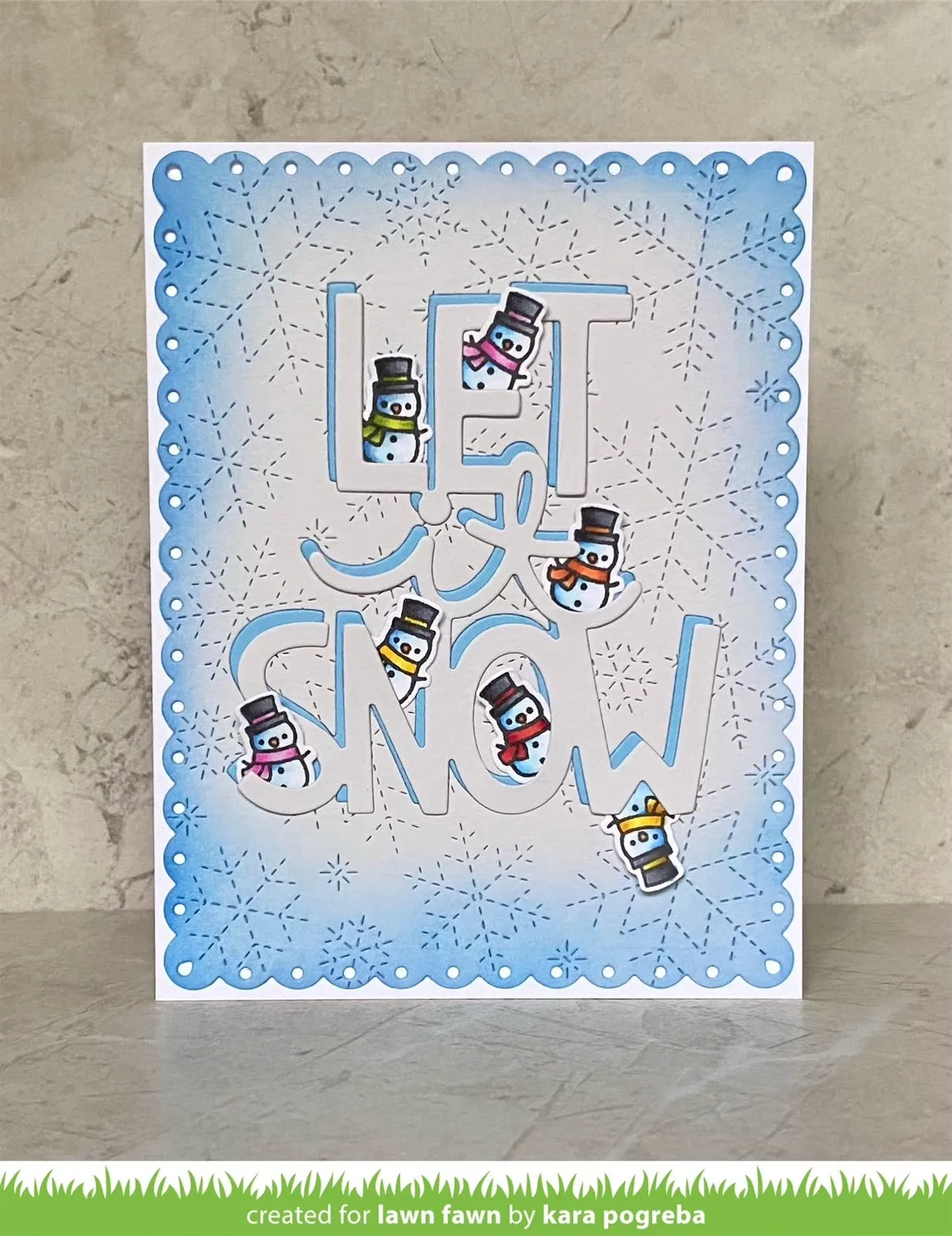 Lawn Fawn Stitched Snowflake Backdrop Stanzen Winter A2