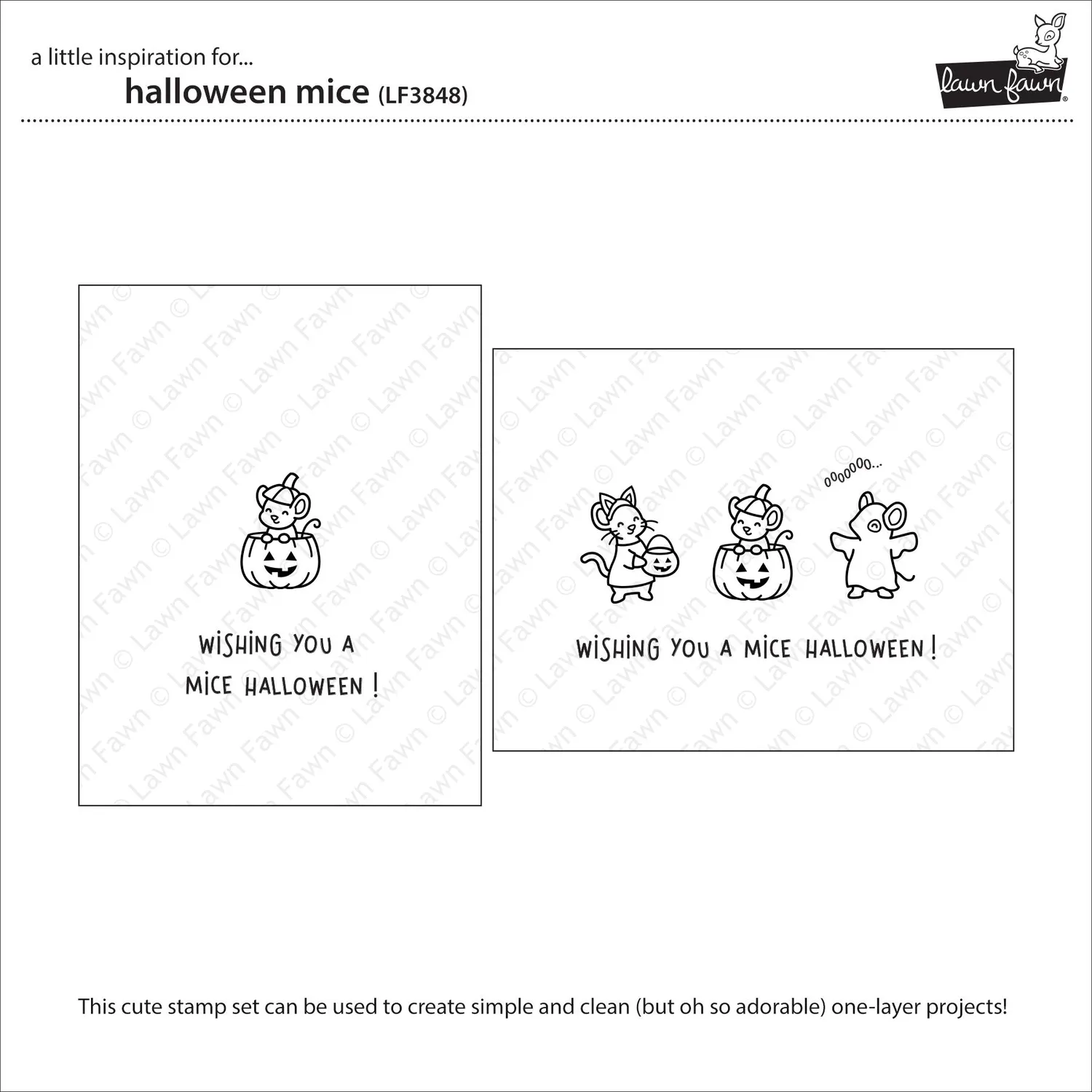 Lawn Fawn Halloween Mice Clear Stamps Mäuse Halloween-Set