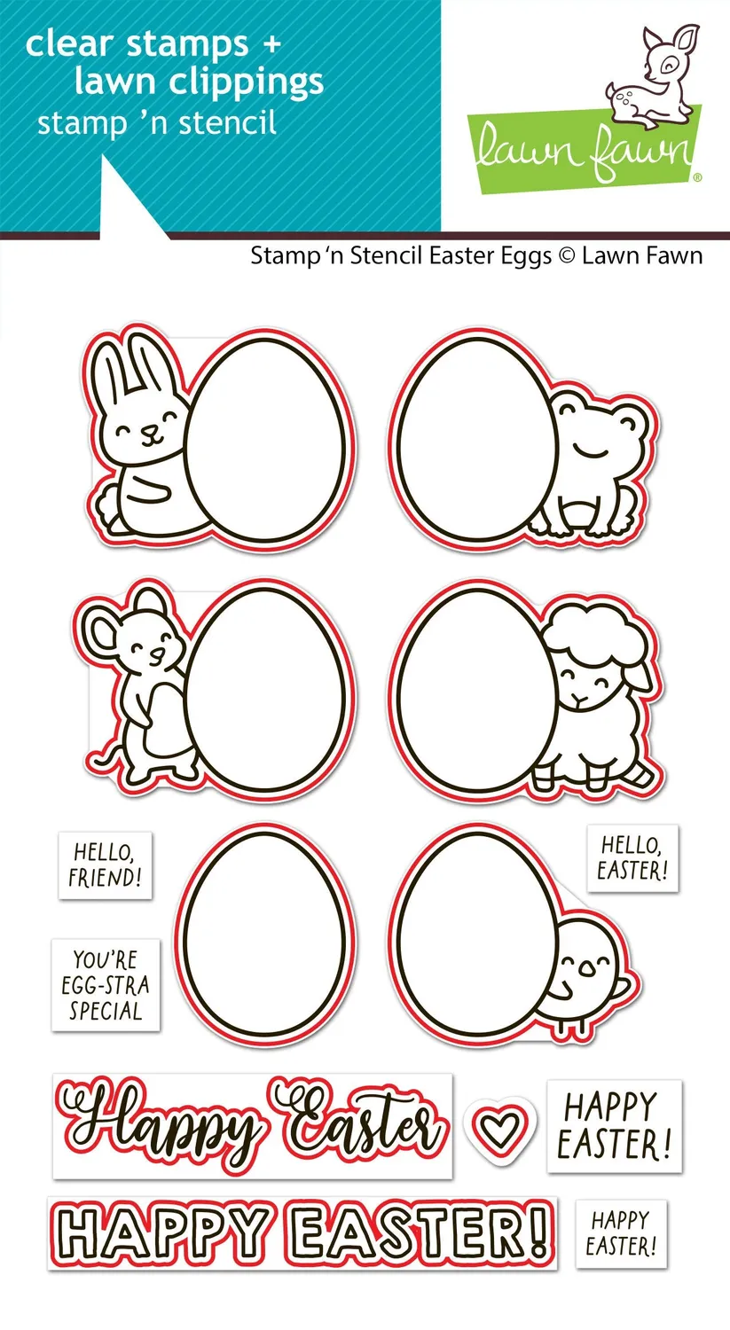 Lawn Fawn Lawn Cuts Stamp'n Stencil Easter Eggs Stanze 9-tlg
