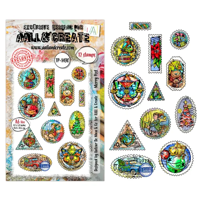 AALL and Create TP-1490 Merry Post Clear Stamps A6 Brief-Motiv