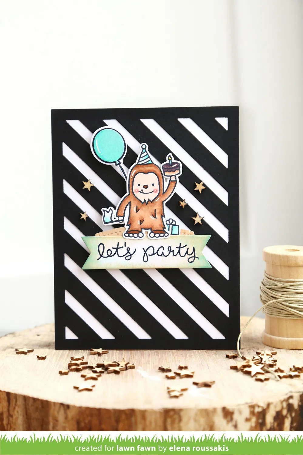 Lawn Fawn Stripey Backdrop Stanze Hintergrund