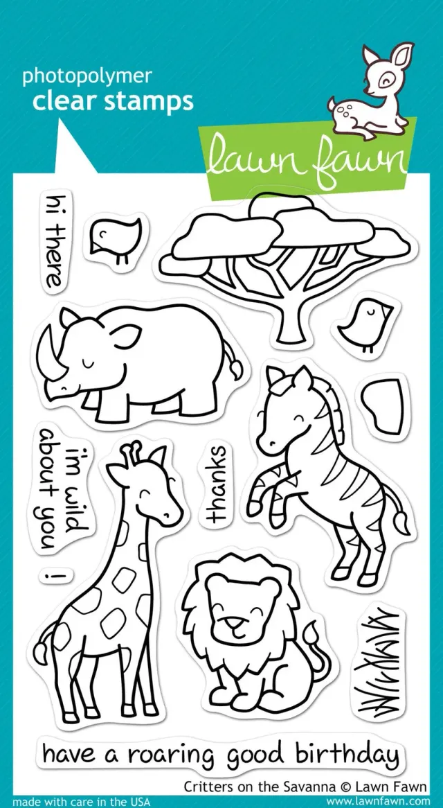 Lawn Fawn Critters on the Savanna Stempelset LF448 Safari 14-tlg